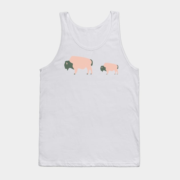 Bison And Baby (Graze) Tank Top by Cascade Patterns